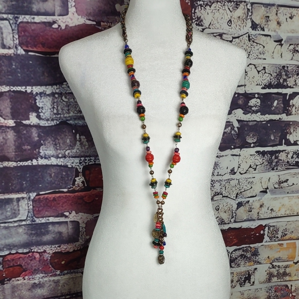 Aldo Multi Textured Beaded Necklace